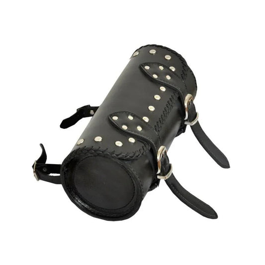 1093 Black Studded Leather Motorcycle Tool Bag